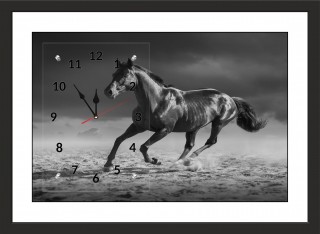 Часы-картина с паспарту в черном багете 50х70 CAS(214)